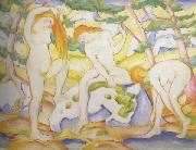Franz Marc Bathing Girls (mk34) oil painting on canvas